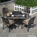 Good quality cast aluminium dining set outdoor garden furniture 4 chairs